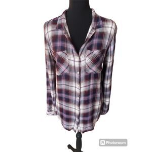 Altar'd State Plaid Flannel Button Down Top M